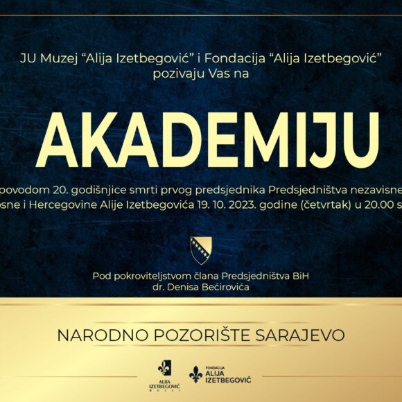 NAJAVA: Svečana akademija u Narodnom pozorištu povodom dvadesete godišnjice smrti Alije Izetbegovića